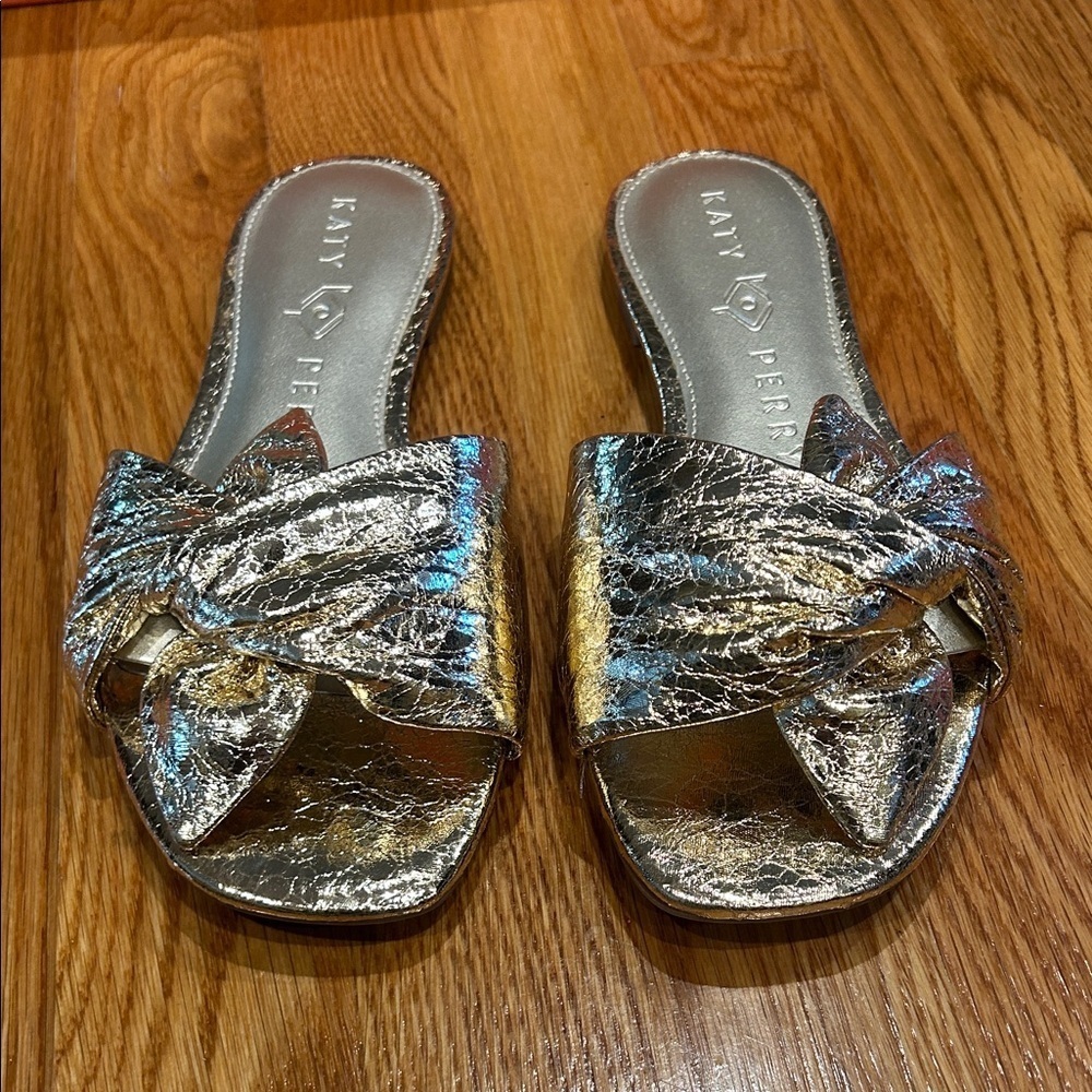 Katy Perry Collections Metallic Gold Mules - Picture 3 of 9